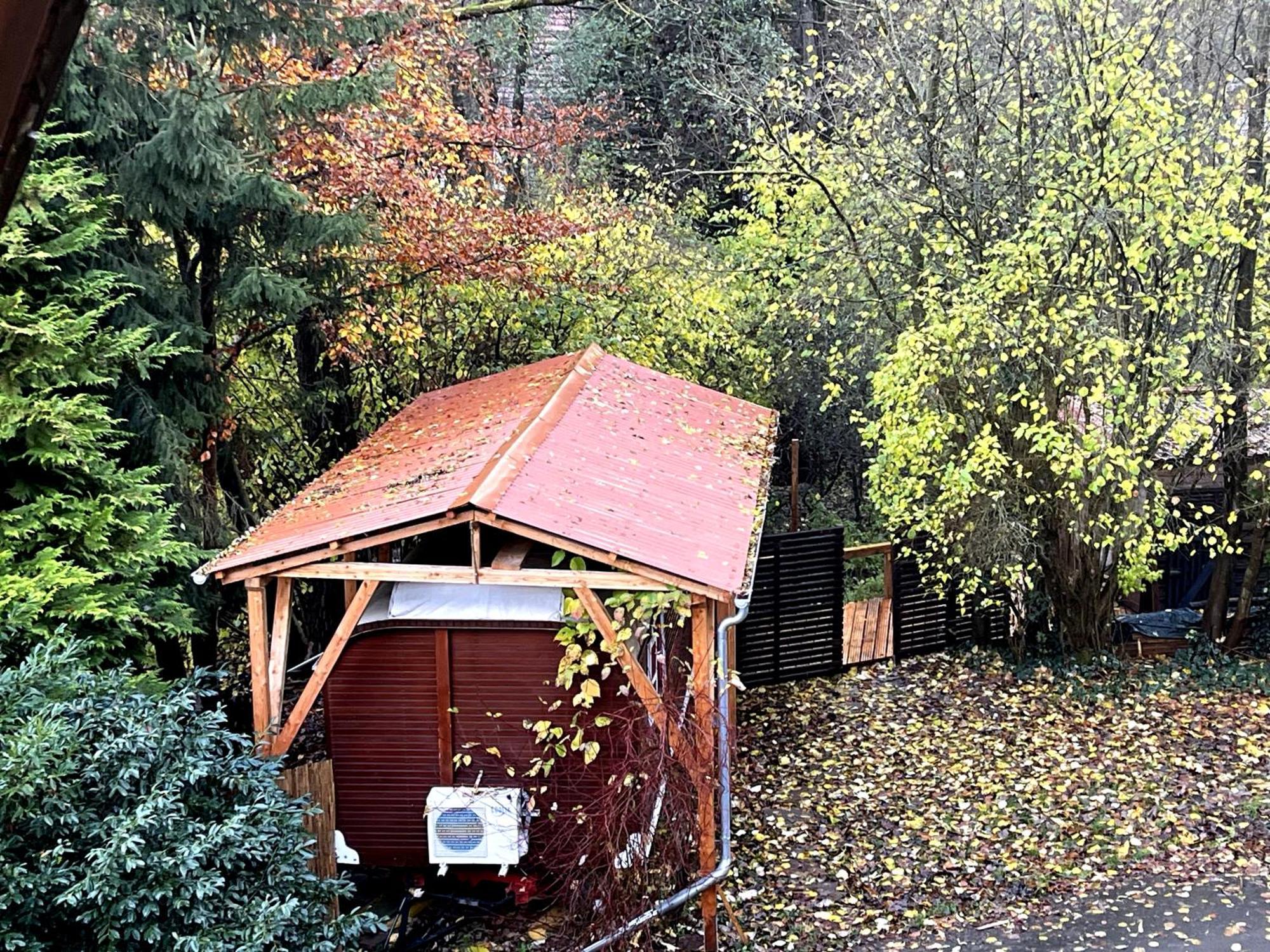Historischer Zirkuswagen Mit Terrasse Und Blick Ins Gruene Witzenhausen Exteriör bild